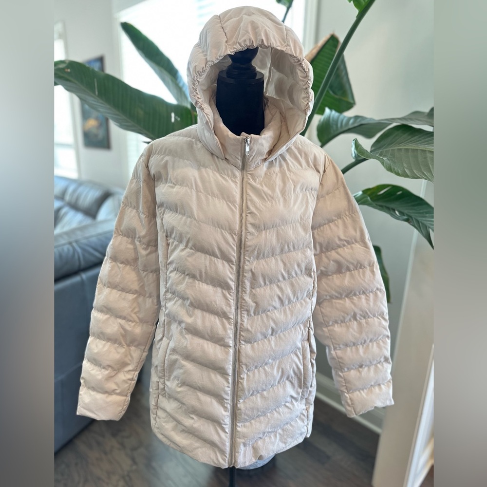 32 Degrees Ladies' Power Tech Hooded Jacket Cream Size XXL Puffer - Picture 4 of 10